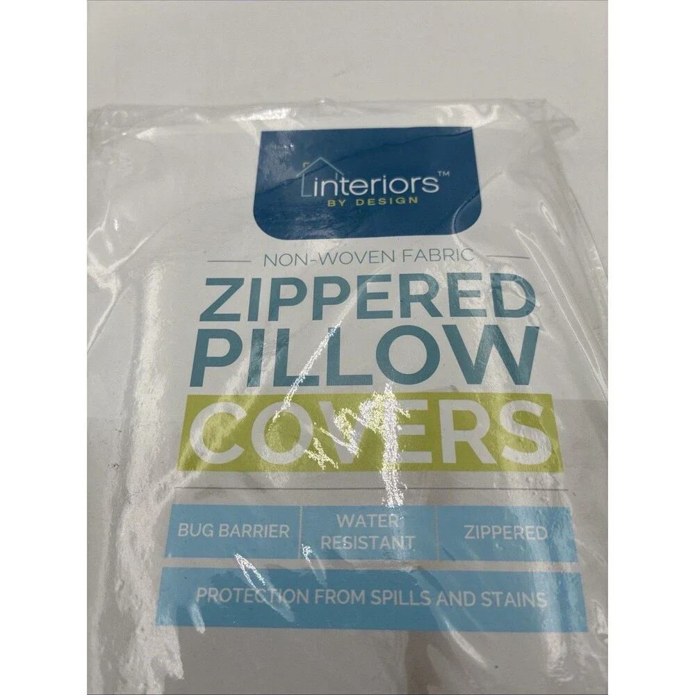 Interiors by Design Zipped Set of 2 Pillow Cases White Size 21x27 Inches Fabric